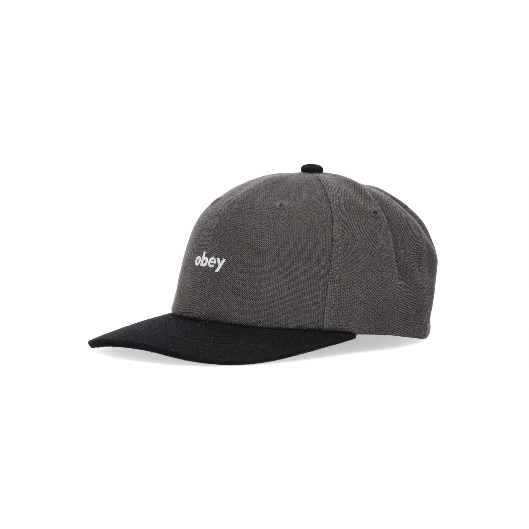 Obey, Cappellino Visiera Curva Uomo Shade 6 Panel Snapback, Dark Grey Multi