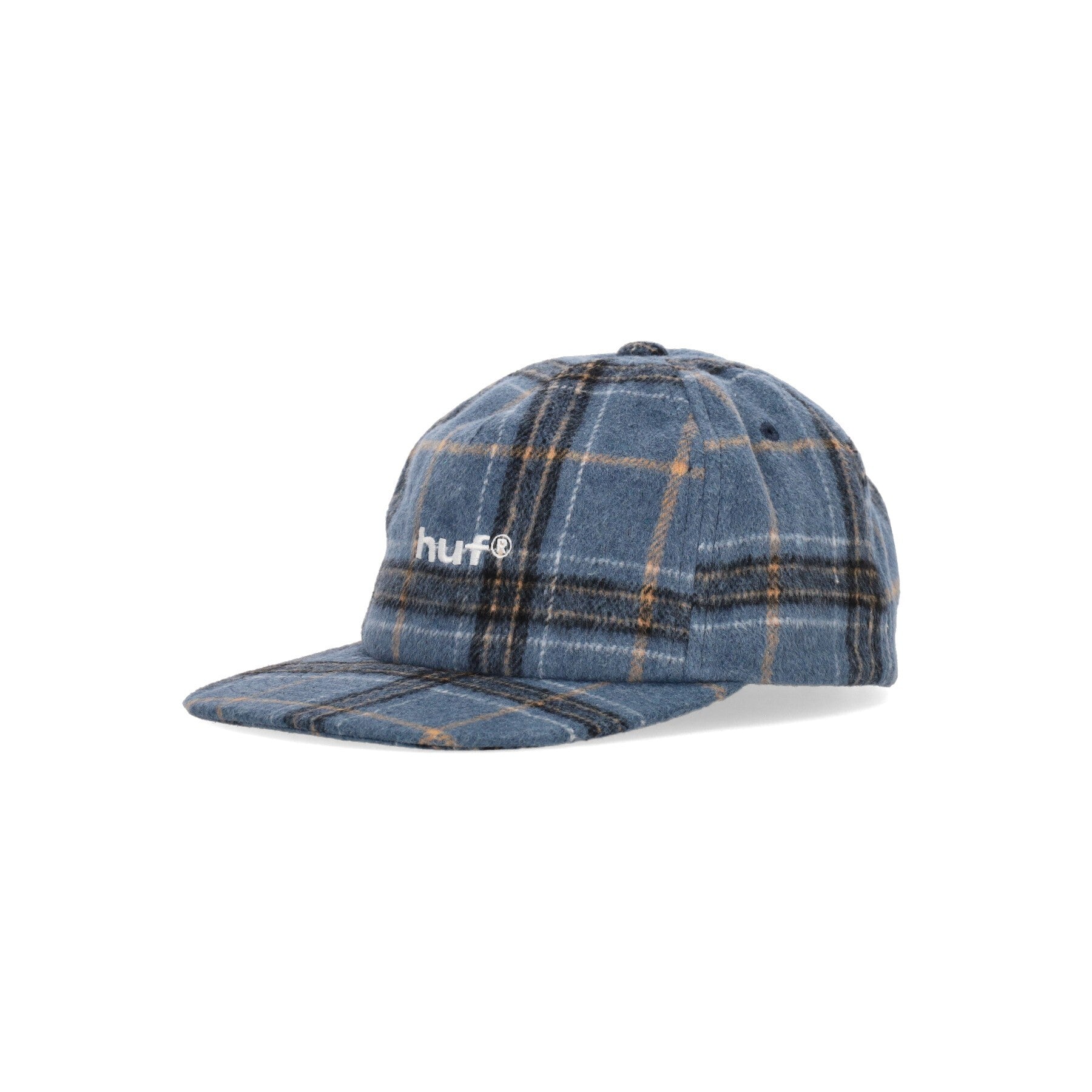 Huf, Cappellino Visiera Piatta Uomo 98 Plaid 5 Panel Hat, Navy