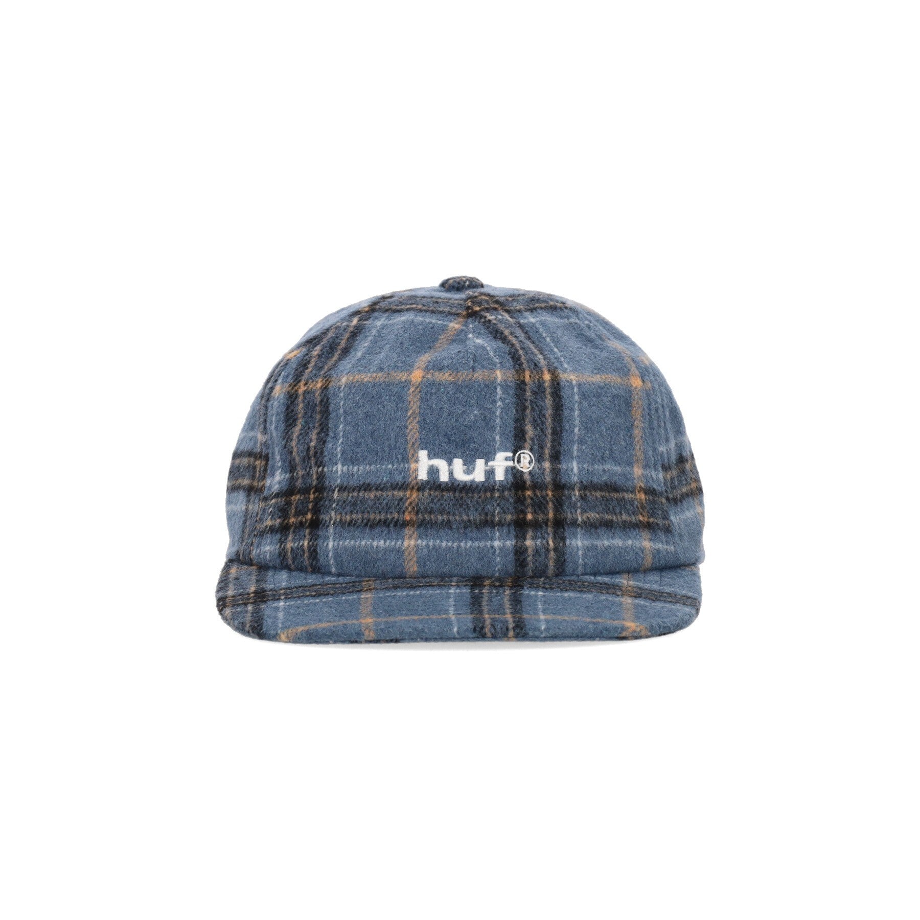 Huf, Cappellino Visiera Piatta Uomo 98 Plaid 5 Panel Hat, Navy