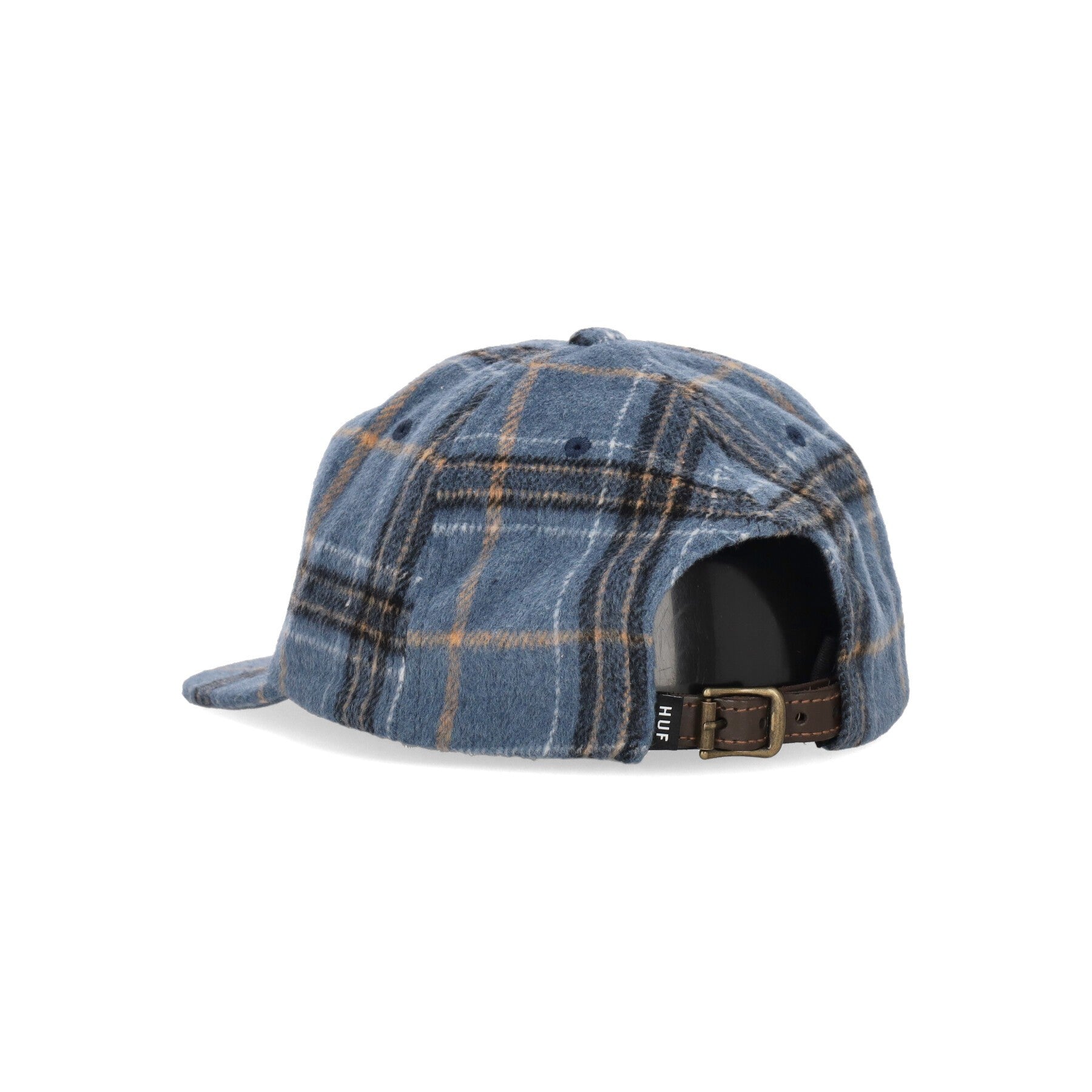 Huf, Cappellino Visiera Piatta Uomo 98 Plaid 5 Panel Hat, Navy