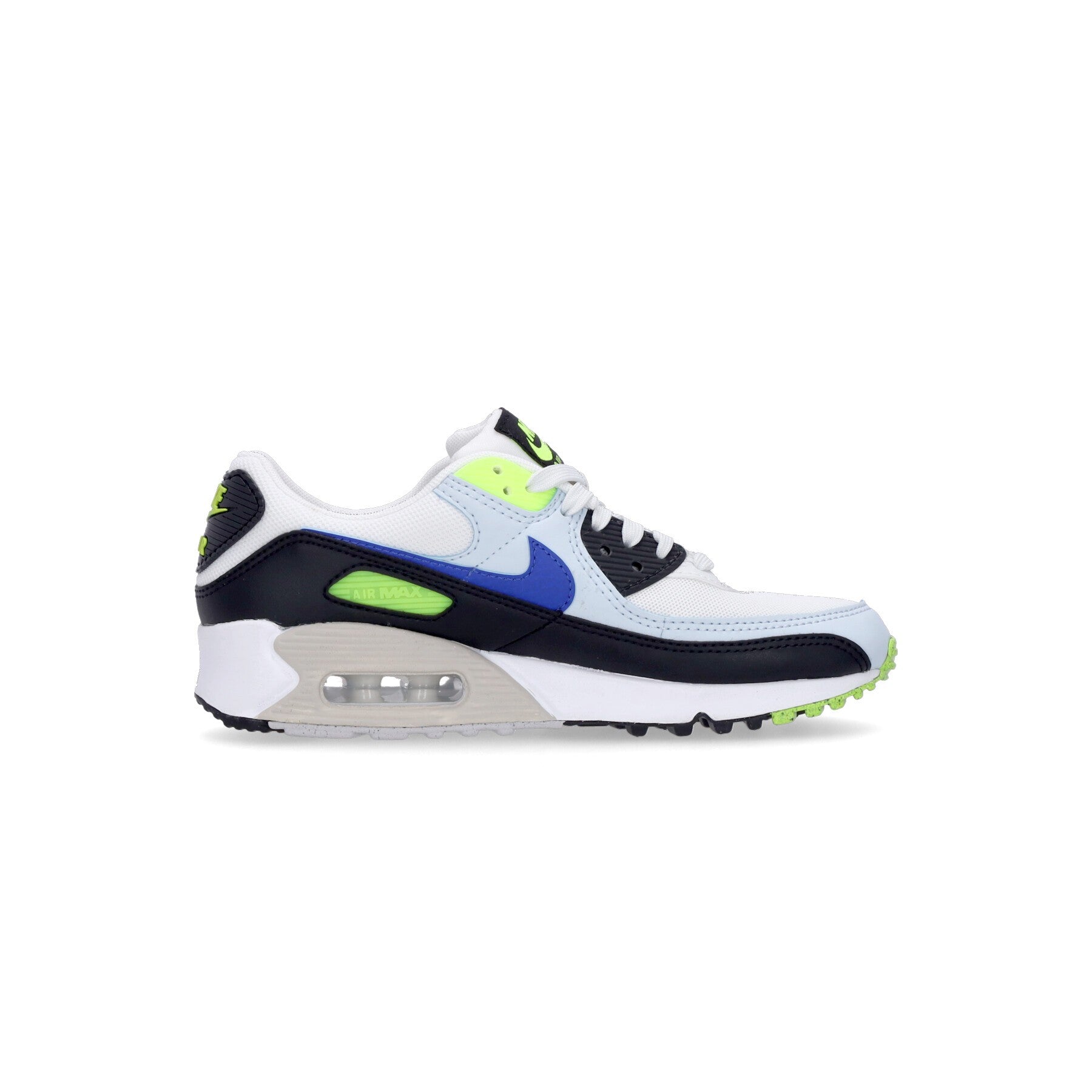 Nike, Scarpa Bassa Donna Wmns Air Max 90, Summit White/racer Blue/volt/blue Tint