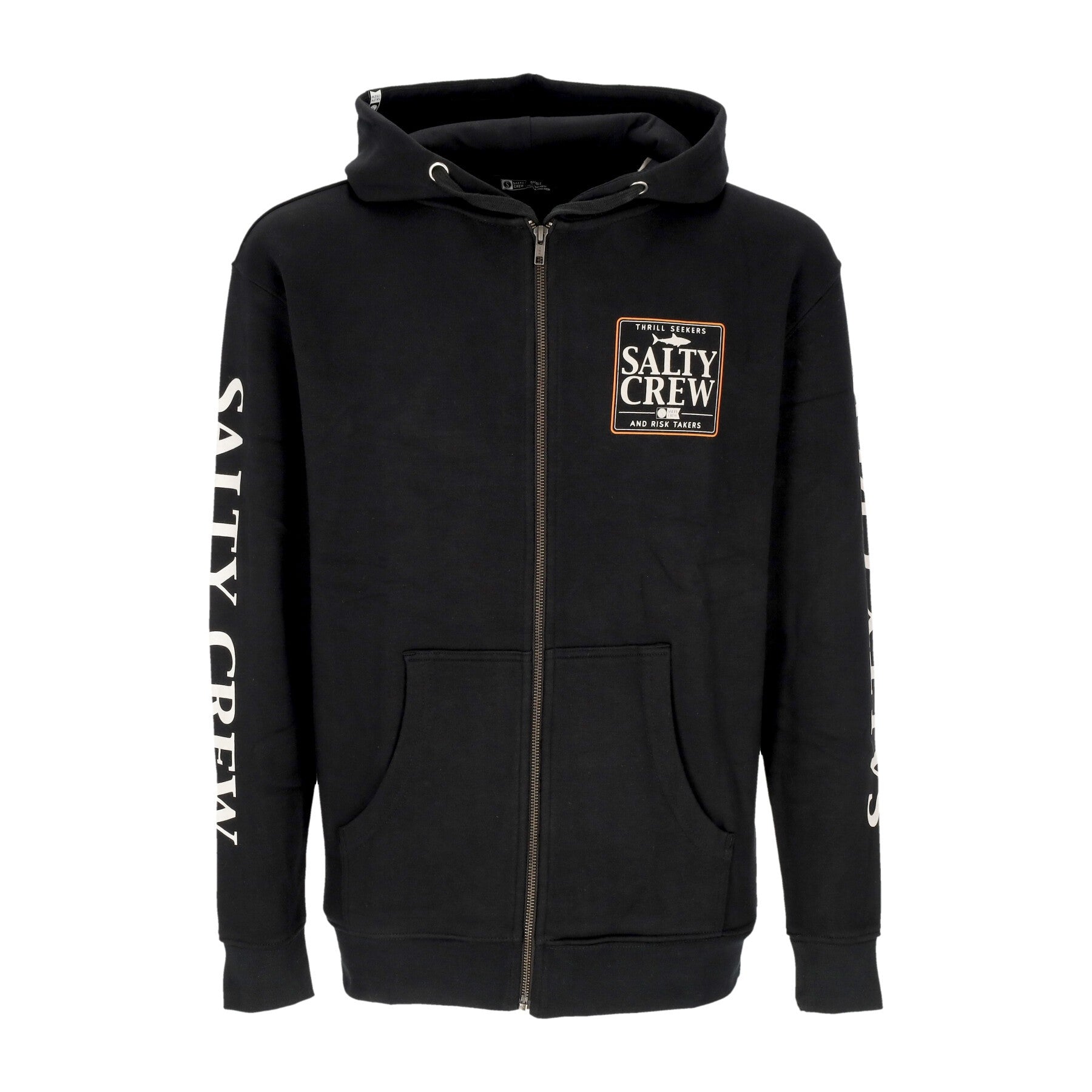 Salty Crew, Felpa Cappuccio Zip Uomo Coaster Zip Fleece, Black
