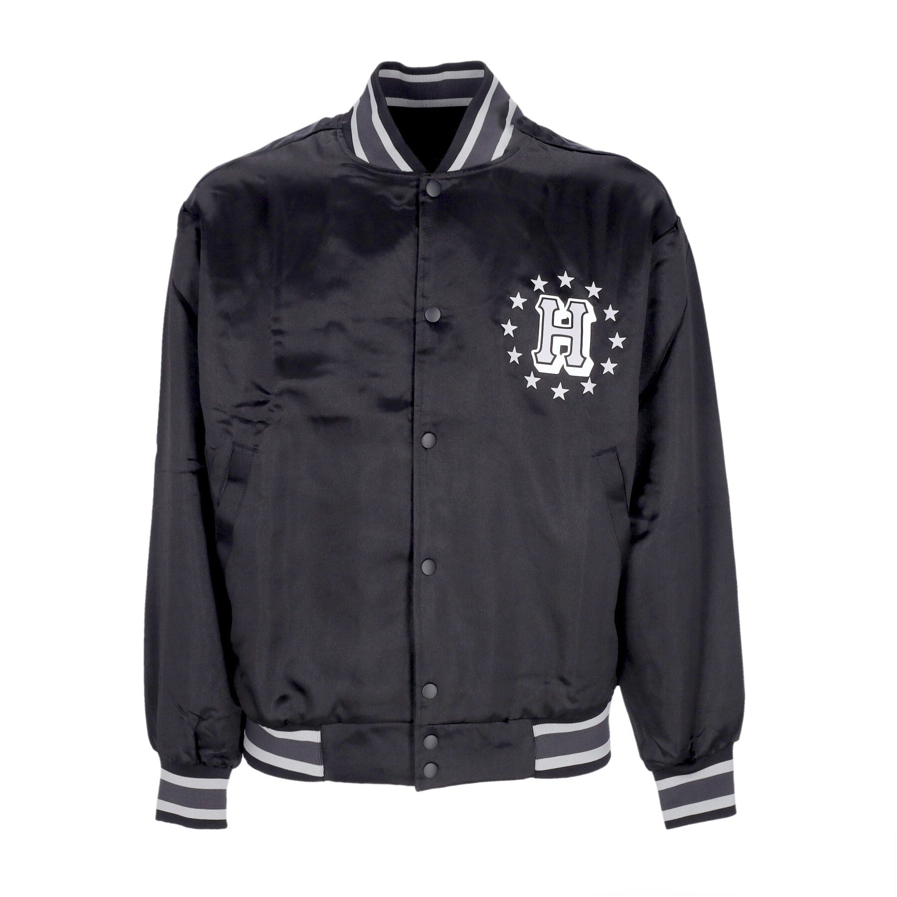 Huf, Giubbotto Bomber Uomo Galactic Stack Baseball Jacket, Black