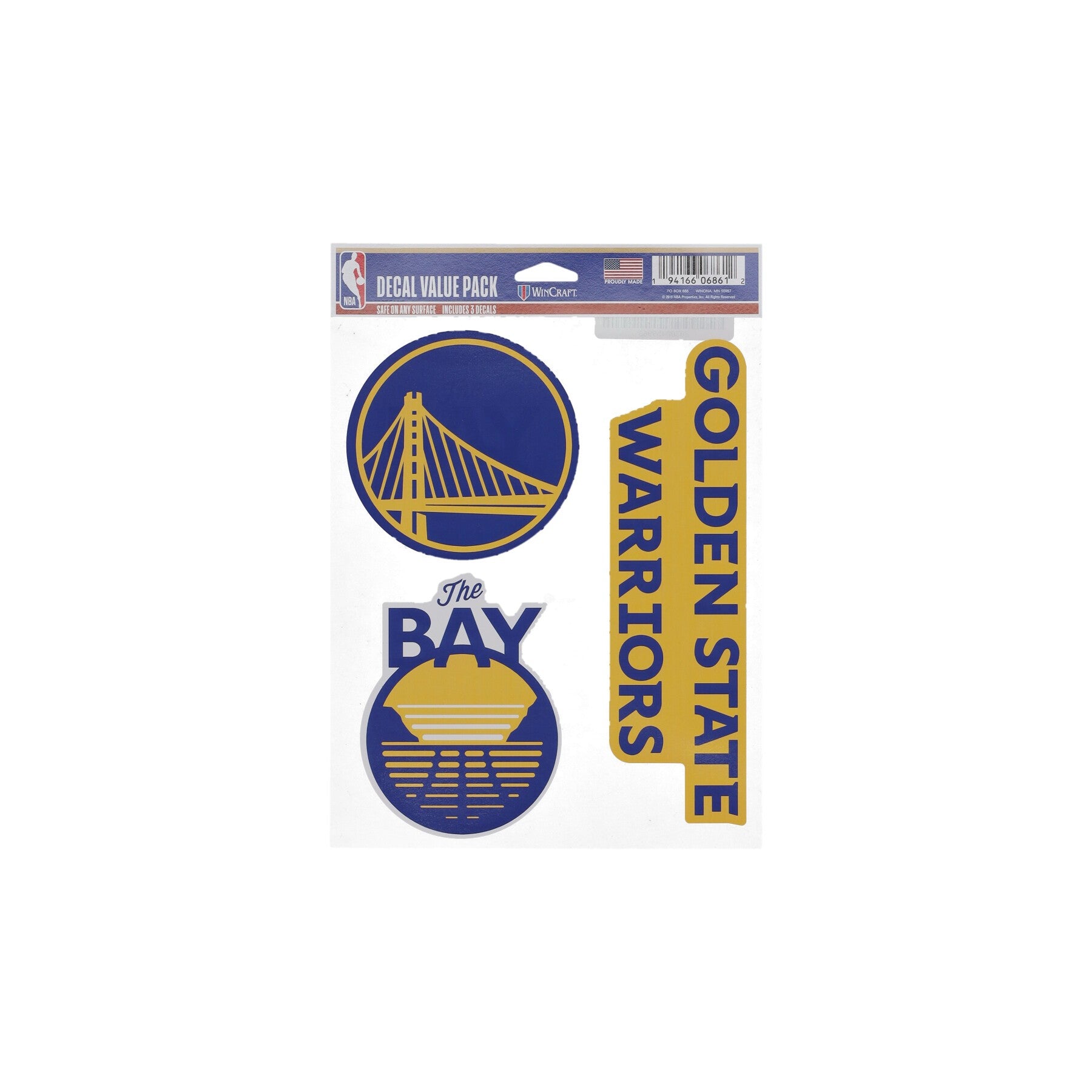 Wincraft, Decalcomania Unisex Nba 5.5 X 7.75” Fan Pack Decals Golwar, Original Team Colors