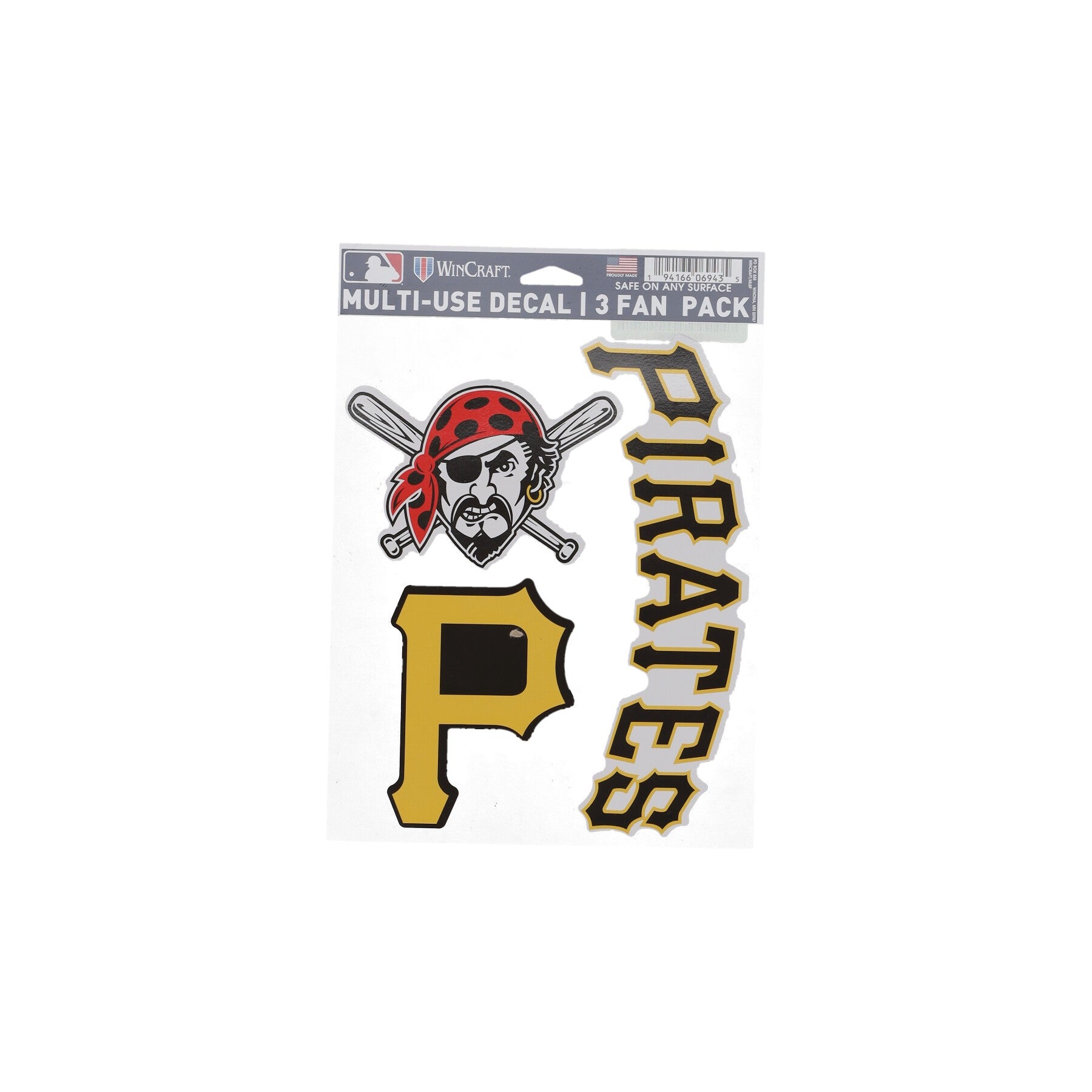 Wincraft, Decalcomania Unisex Mlb 5.5 X 7.75” Fan Pack Decals Pitpir, Original Team Colors