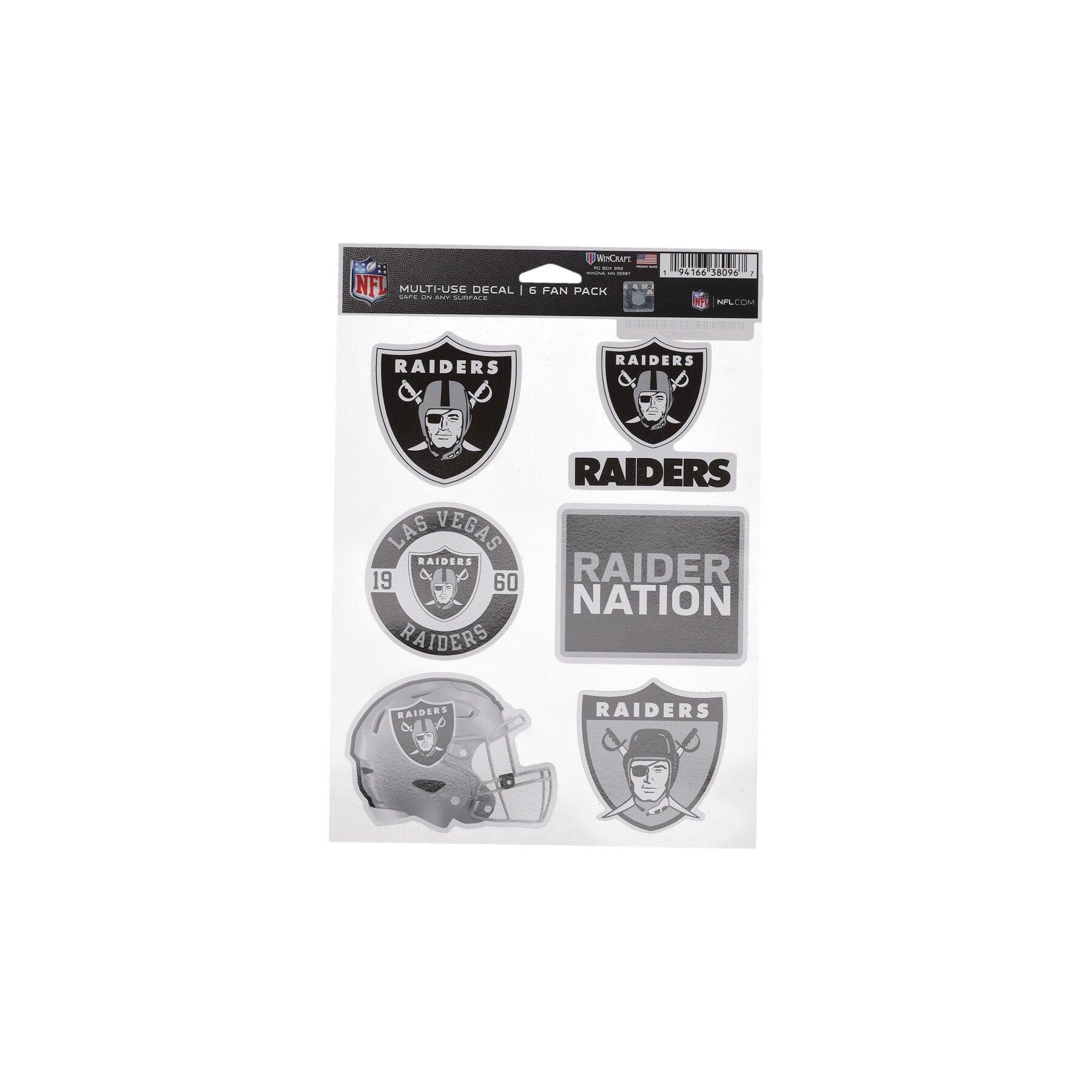 Wincraft, Decalcomania Unisex Nfl 5.5 X 7.75” Fan Pack Decals  Lavrai, Original Team Colors