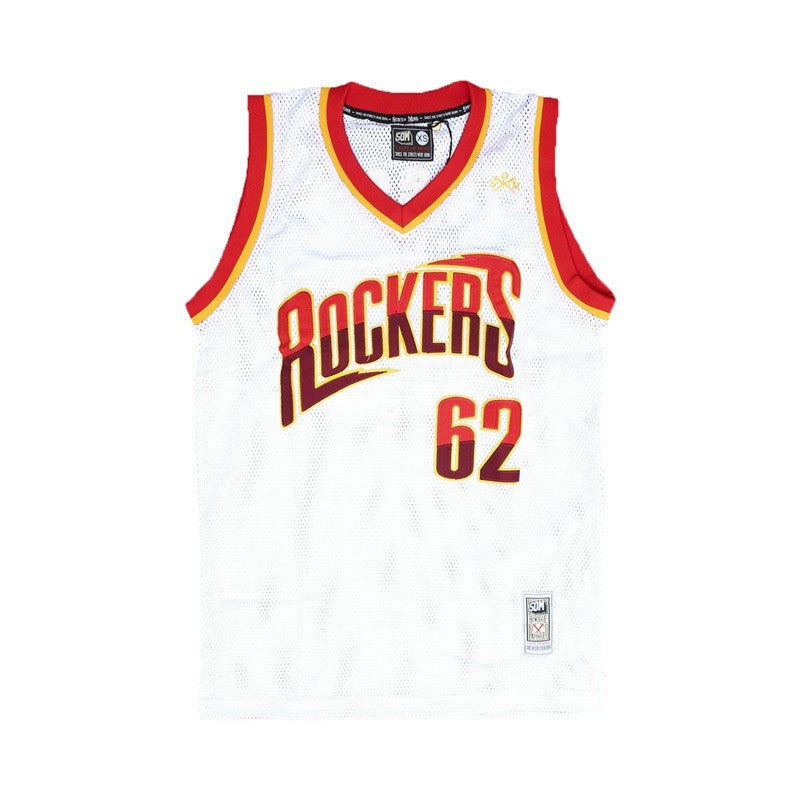 5tate Of Mind, Canotta Tipo Basket Uomo 5tate Of Mind Basketball Jersey "rockers" White/red/orange/burgundy, Unico