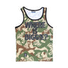Mass Denim, Canotta Uomo Mass Denim Tank Top "where Is Biggie" All Over Black/woodlandcamo, Unico
