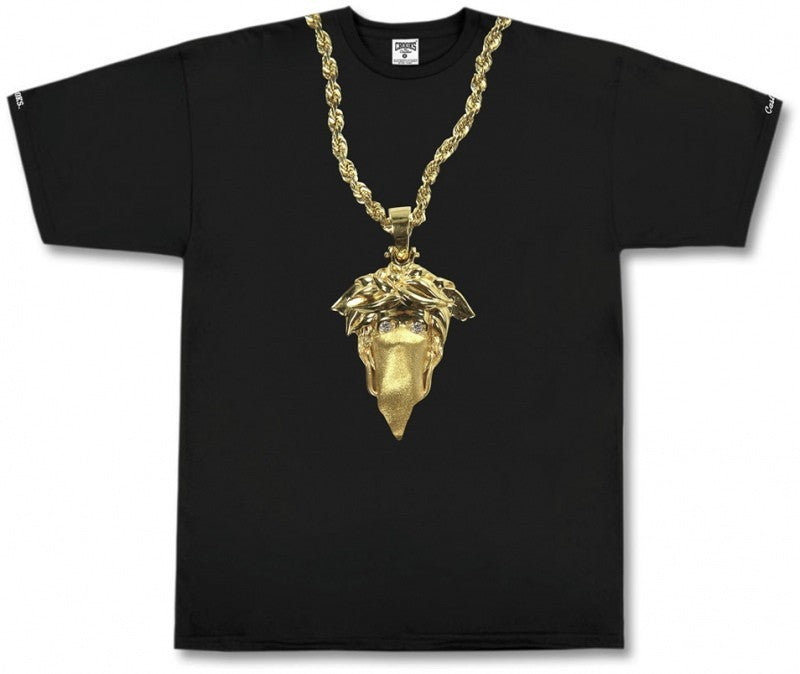 Crooks & Castles, Maglietta Uomo Crooks & Castles T-shirt "medusa Chain" Black/gold, Unico