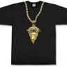 Crooks & Castles, Maglietta Uomo Crooks & Castles T-shirt "medusa Chain" Black/gold, Unico