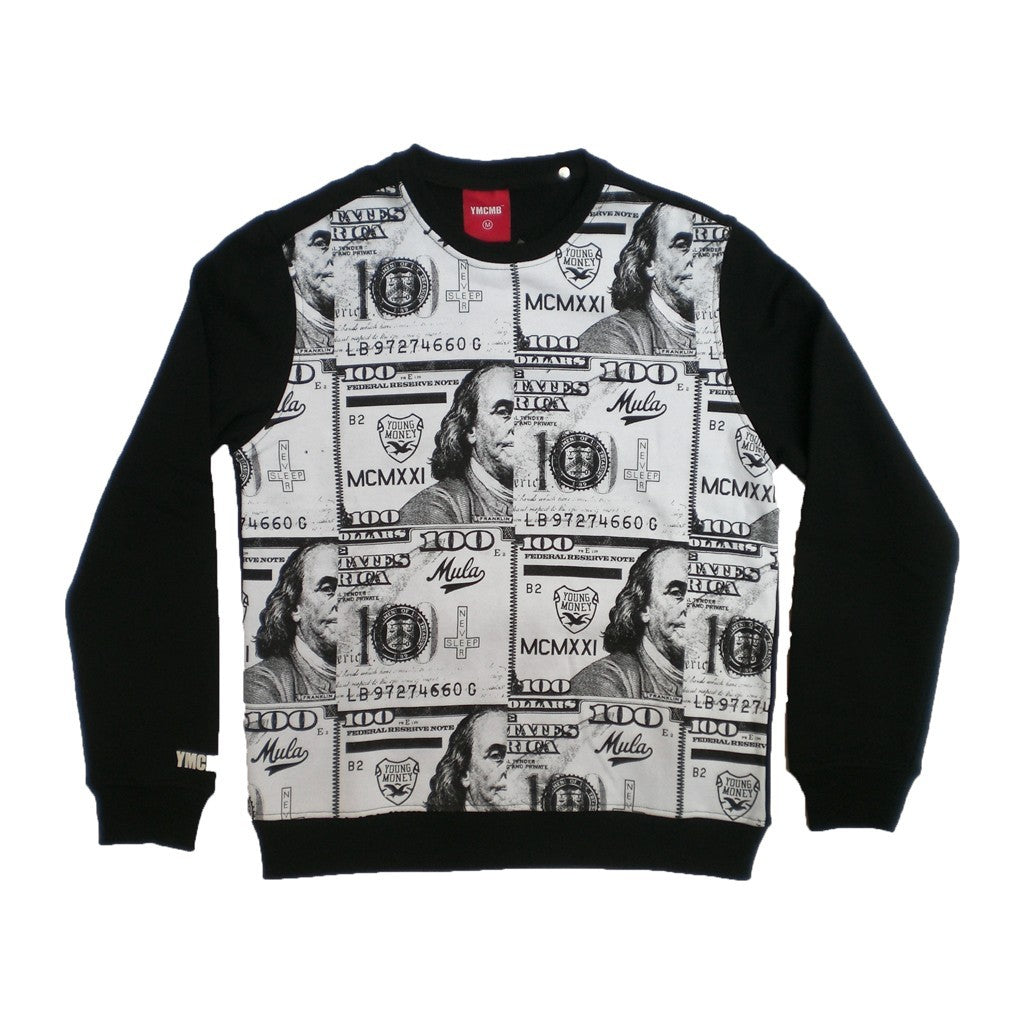 Ymcmb, Felpa Girocollo Uomo Ymcmb Sweatshirt Crewneck "pay Roll" Black, Unico