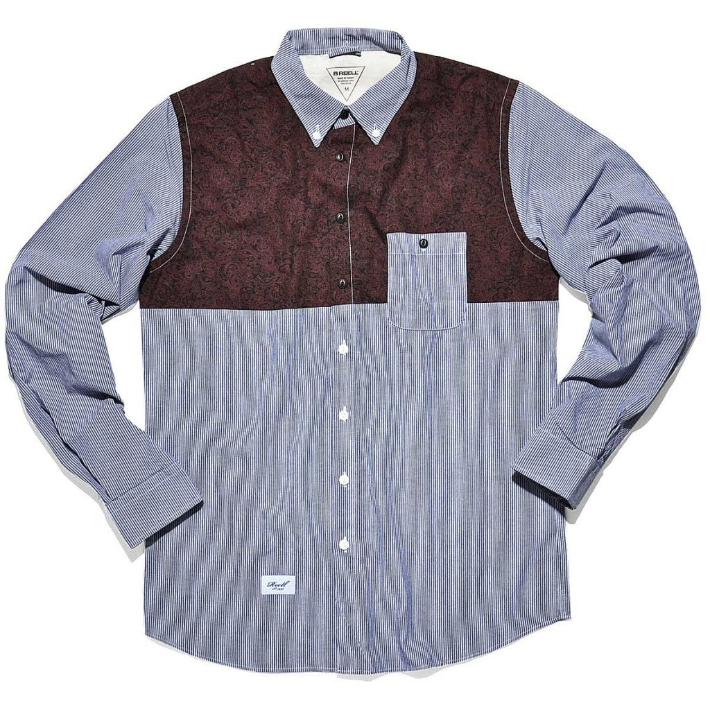 Reell, Camicia Manica Lunga Uomo Reell Shirt L/s "pattern" Paisley/stripe, Unico