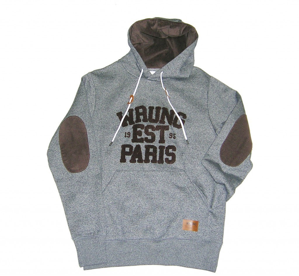 Wrung, Felpa Cappuccio Uomo Wrung Sweatshirt Hoodie "parigoism" Heather Grey, Unico