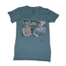 Boom Bap, Maglietta Uomo Boom Bap T-shirt "scarpacino" V-neck Mixed Mallard Blue, Unico