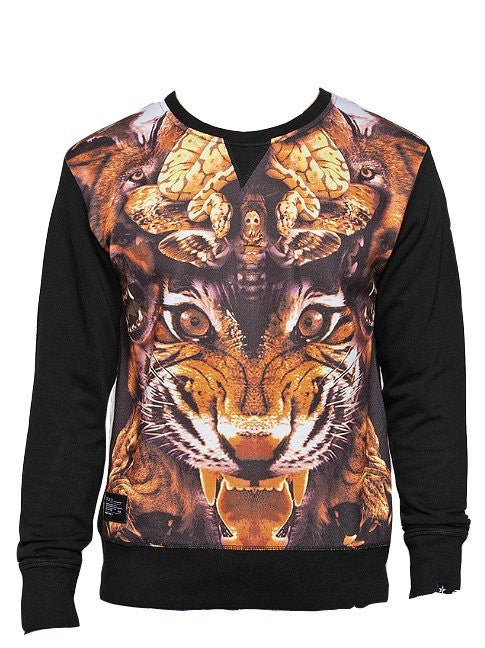 Two Angle, Felpa Girocollo Uomo Two Angle Sweatshirt Crewneck "ybeast" Black, Unico