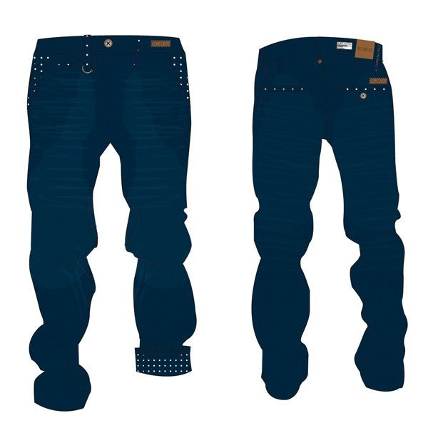 Two Angle, Pantalone Lungo Uomo Two Angle Pant Chino "yino" Navy/whitedots, Unico