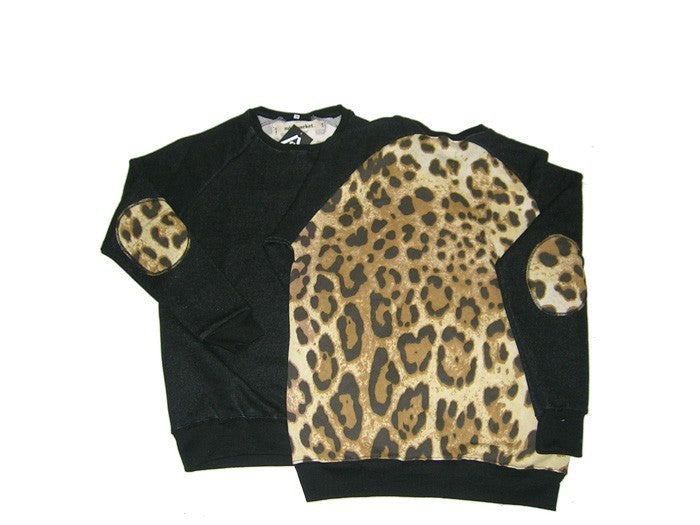 Minimarket, Felpa Girocollo Uomo Minimarket Sweatshirt Crewneck "leopard" Black/retro/leopard, Unico