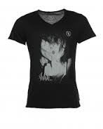 Boom Bap, Maglietta Uomo Boom Bap T-shirt V Neck "shhh" Black, Unico