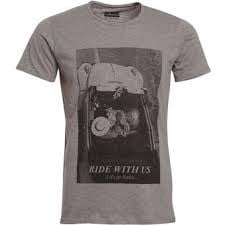 Space Monkeys, Maglietta Uomo Space Monkeys T-shirt "ride" Grey, Unico