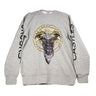 Crooks & Castles, Felpa Girocollo Uomo Cultivated Lux Medusa Sweatshirt, Grigio Melange/multi