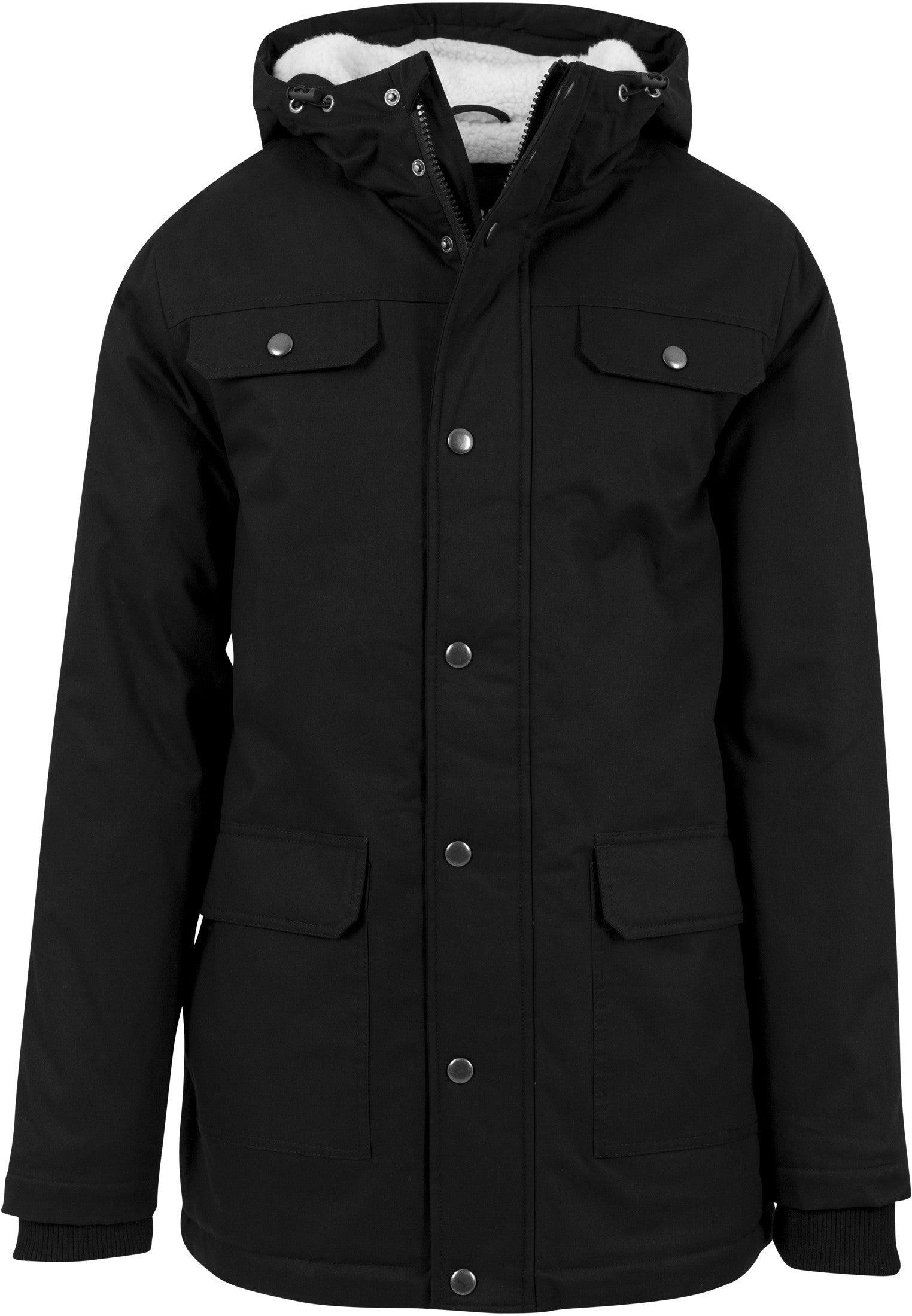 Urban Classics, Giaccone Lungo Uomo Heavy Cotton Parka, Nero
