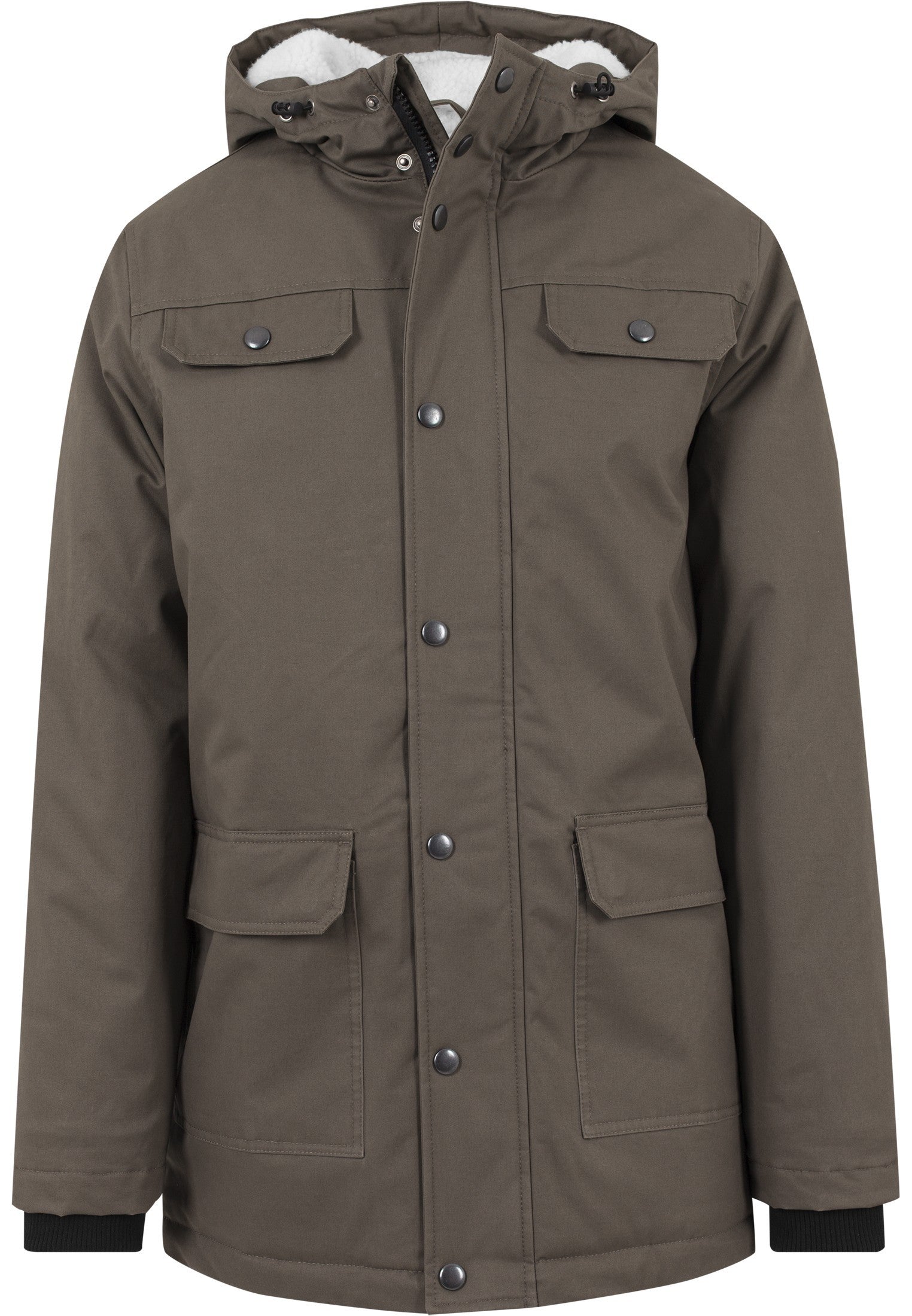 Urban Classics, Giaccone Lungo Uomo Heavy Cotton Parka, Verde Militare