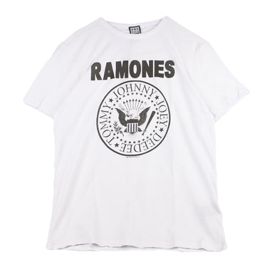 Amplified, Maglietta Uomo Ramones Logo, Bianco