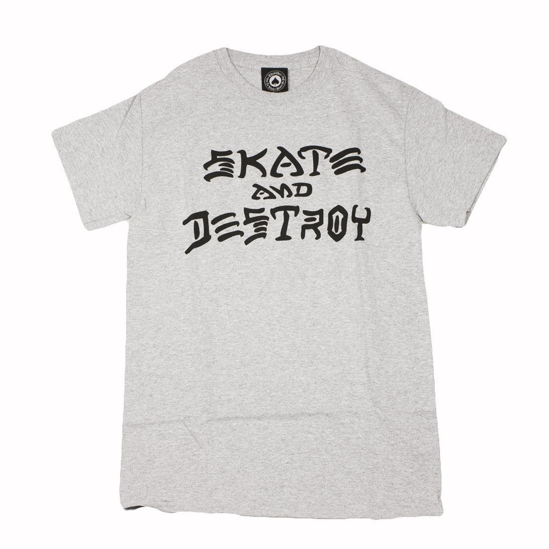 Thrasher, Maglietta Uomo Skate & Destroy Tee, Grey/black