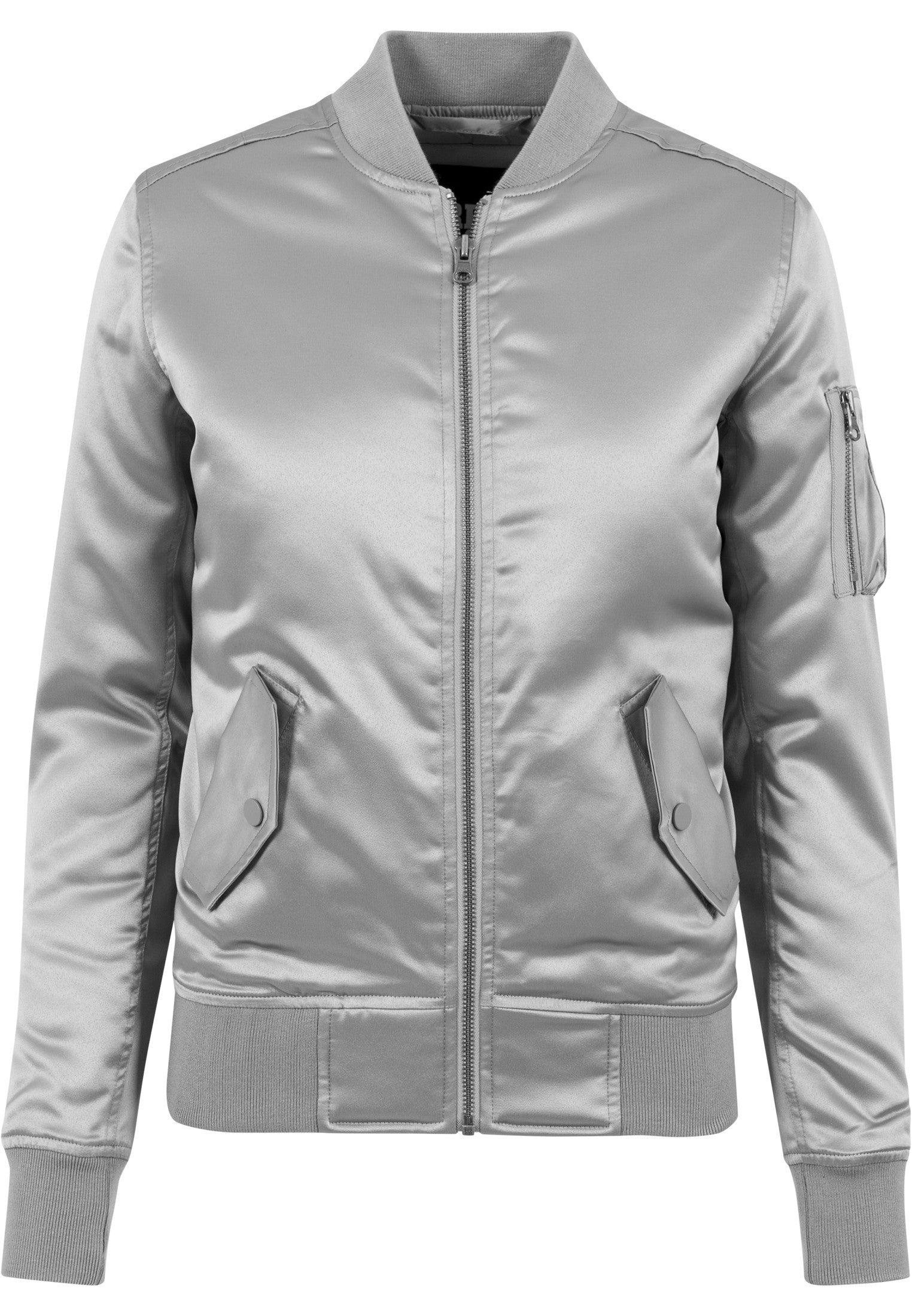 Urban Classics, Giubbotto Bomber Donna Ladies Satin Bomber Jacket, Silver