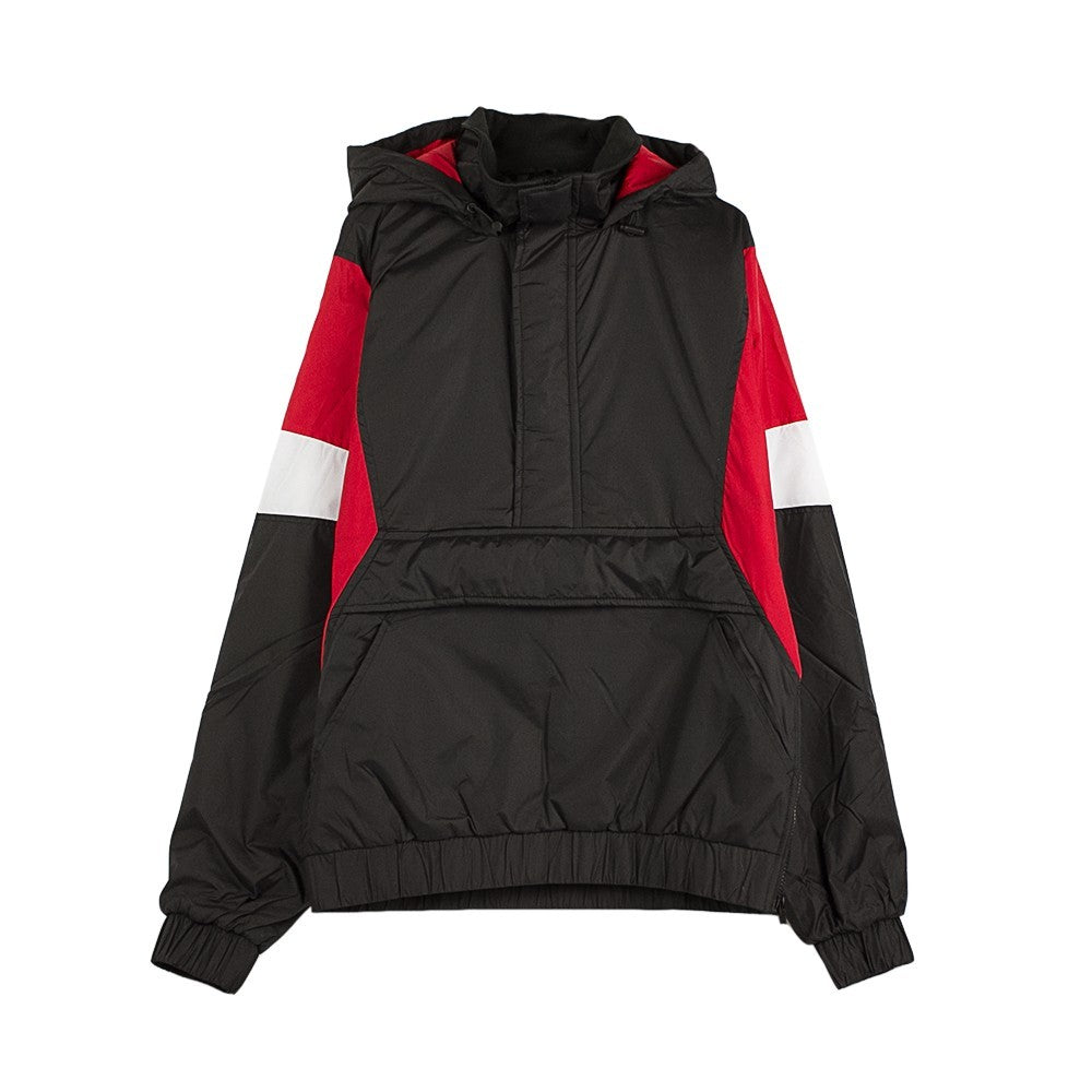 Urban Classics, Giaccone Infilabile Uomo 3 Tone Pull Over, Black/fire Red/white