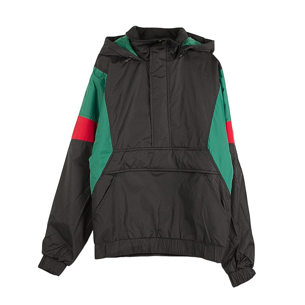 Urban Classics, Giaccone Infilabile Uomo 3 Tone Pull Over, Black/green/fire Red