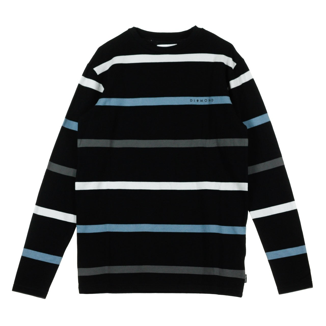 Diamond Supply, Maglietta Manica Lunga Uomo Paradise Striped Tee, Black