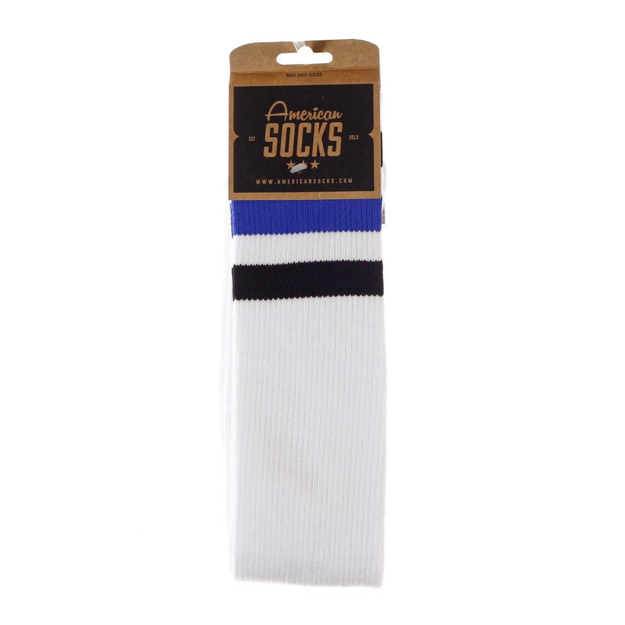 American Socks, Calza Alta Uomo Knee High Prankster, White/black/blue/black