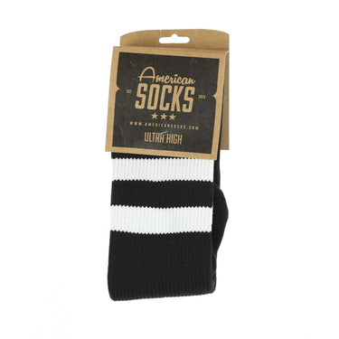 American Socks, Calza Alta Donna Ultra High Back In Black, Black/white