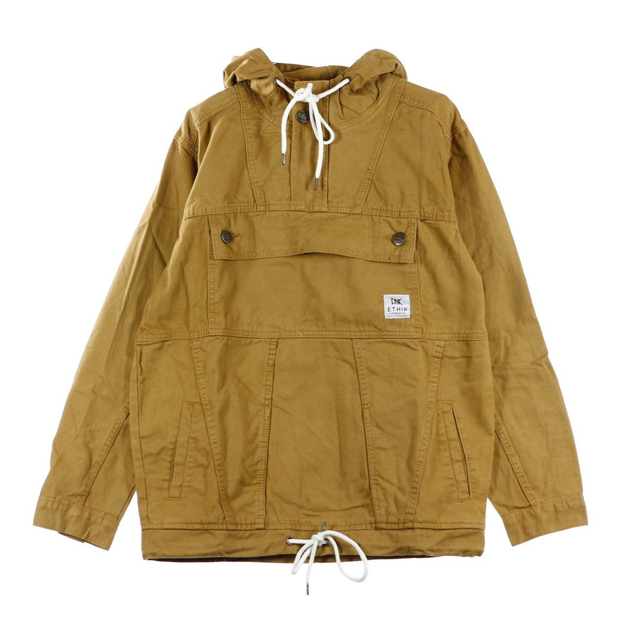 Ethik, Giaccone Infilabile Uomo Denim Anorak, Caramel