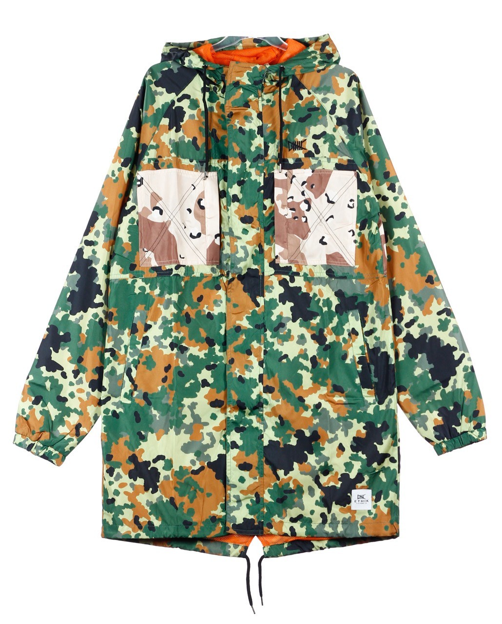 Ethik, Giaccone Lungo Uomo Outpost Parka, Forest Camo