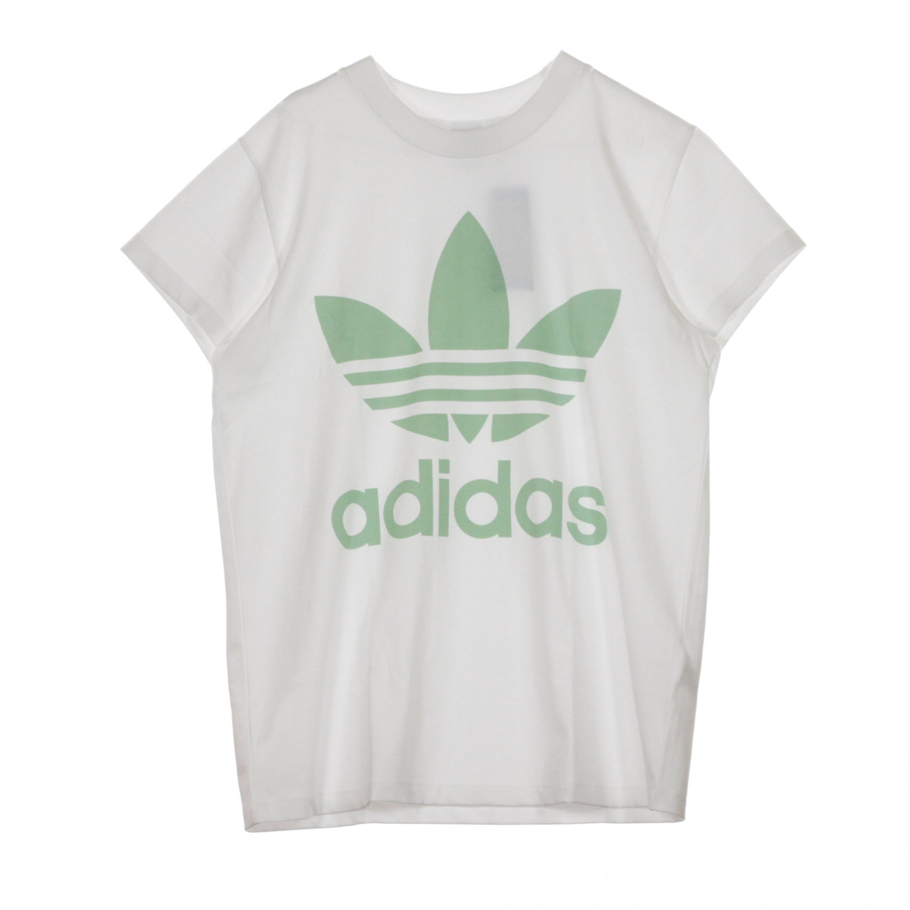 Adidas, Maglietta Donna Big Trefoil Tee, White/blush Green
