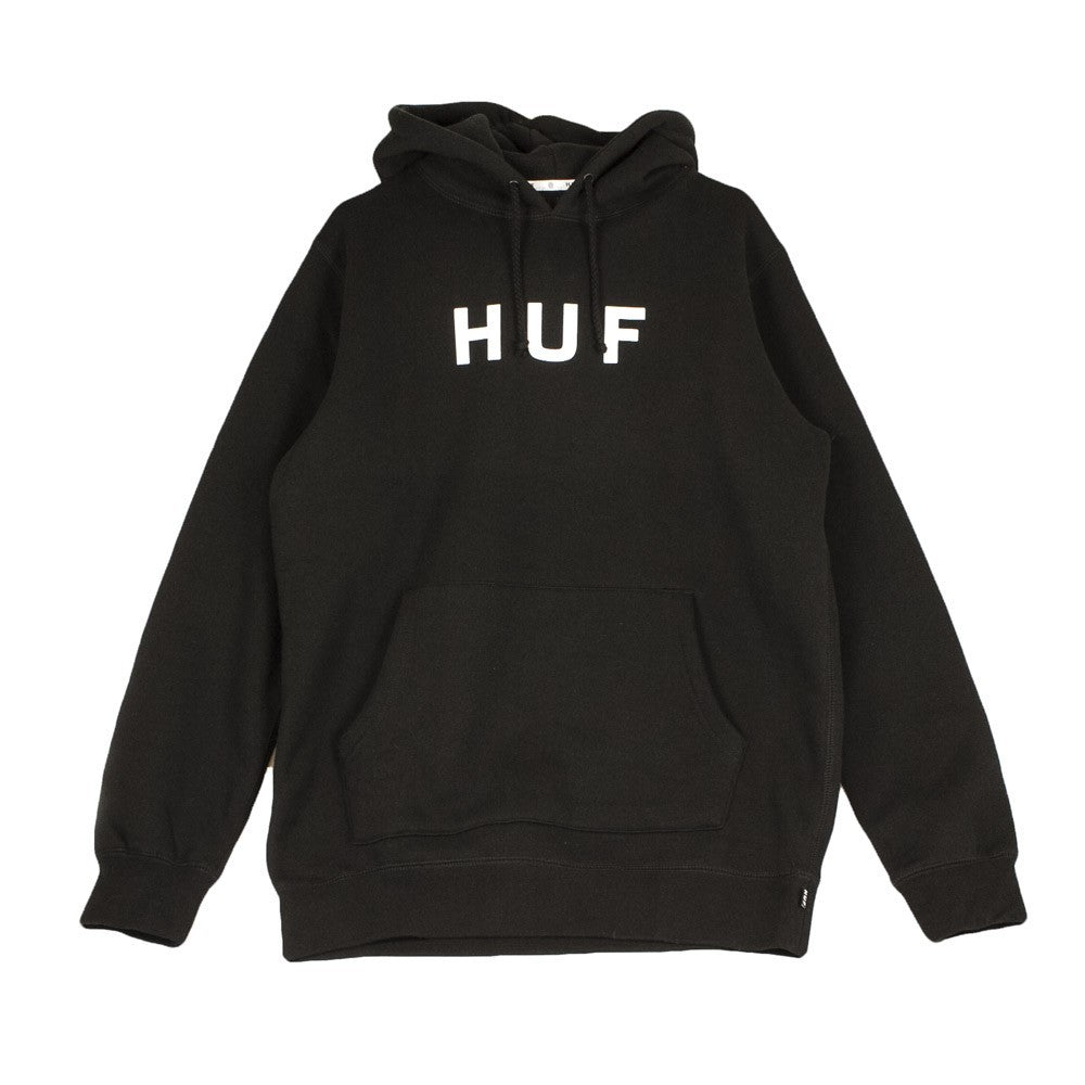 Huf, Felpa Cappuccio Uomo Pohm Pullover Hood, Nero/bianco