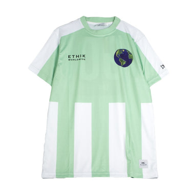 Ethik, Maglietta Uomo Global Soccer Jersey, Verde Menta/bianco