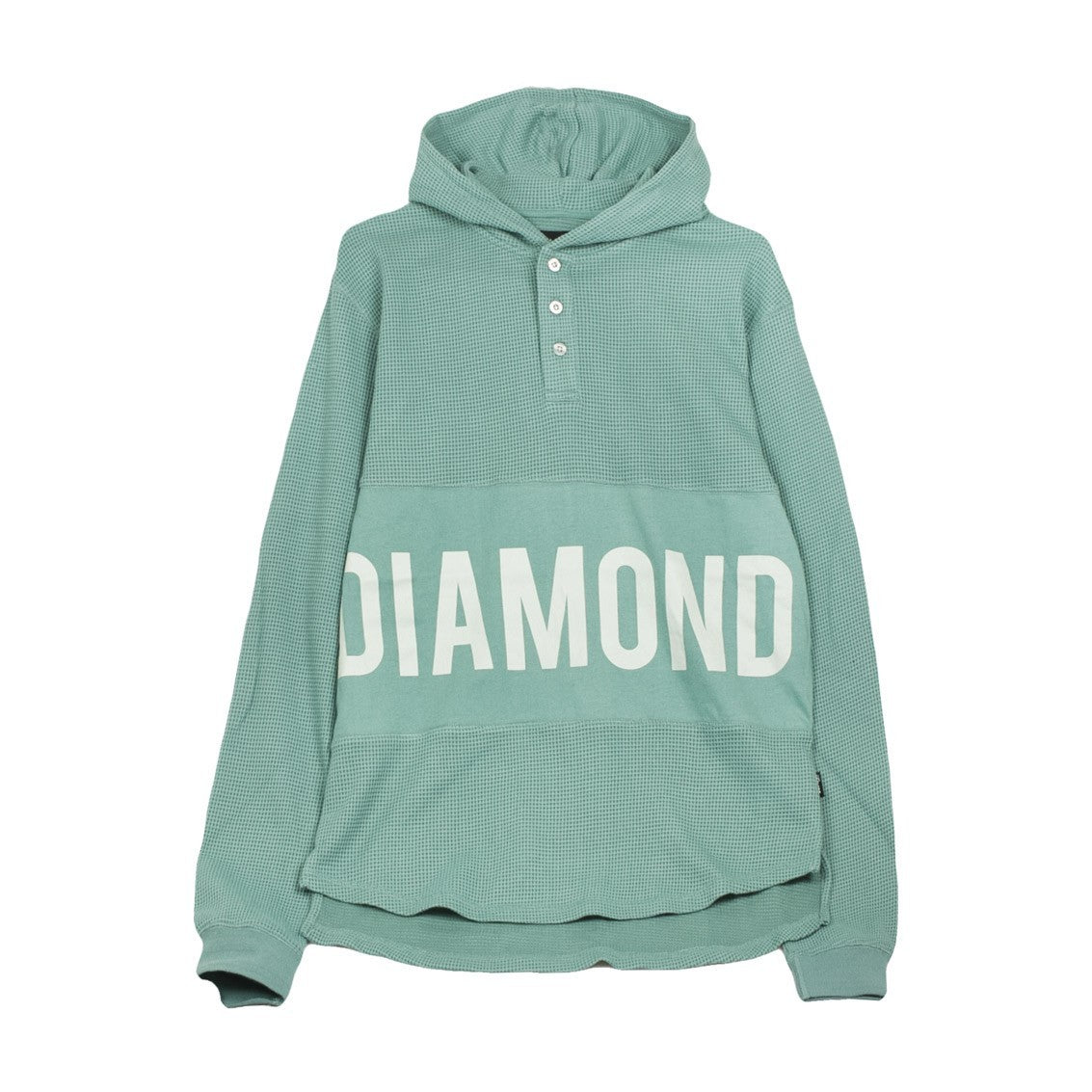 Diamond Supply, Felpa Leggera Cappuccio Uomo Winston Hooded Thermal, Teal/white