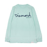 Diamond Supply, Maglietta Manica Lunga Uomo Og Script L/s, Diamond Blue