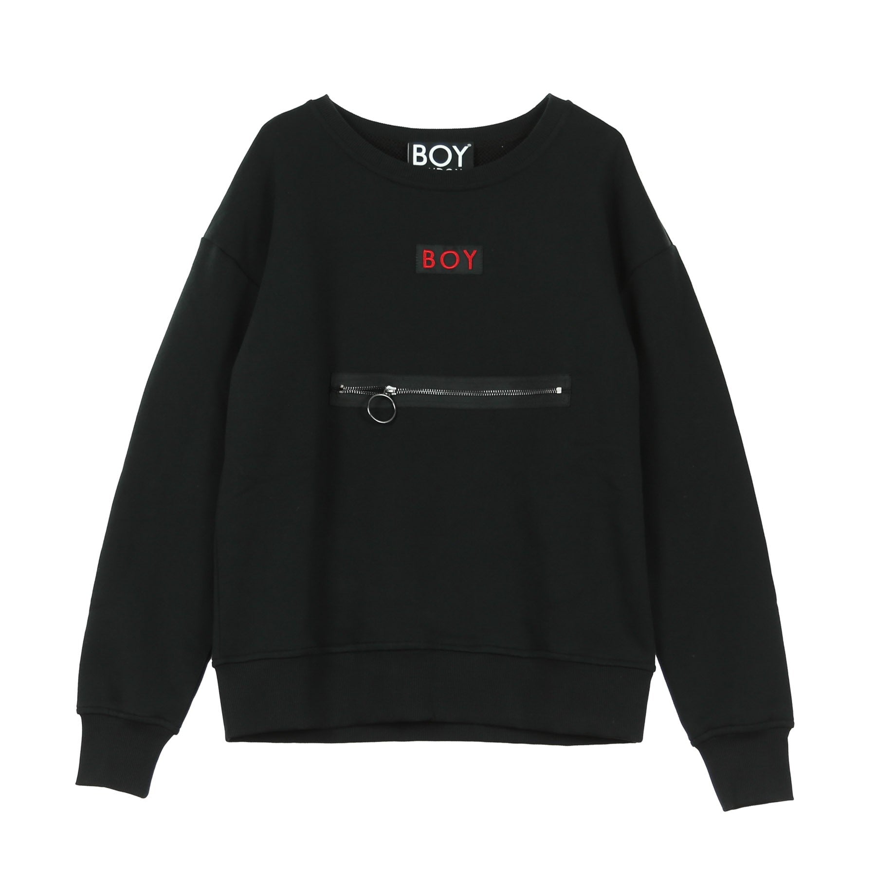 Boy London, Felpa Girocollo Uomo Grosgrain Sweat, Black/red