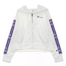 Champion, Felpa Cappuccio Corta Donna Full Zip Top, White