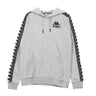 Kappa, Felpa Cappuccio Uomo Authentic Porta, Grey Md Melange/black