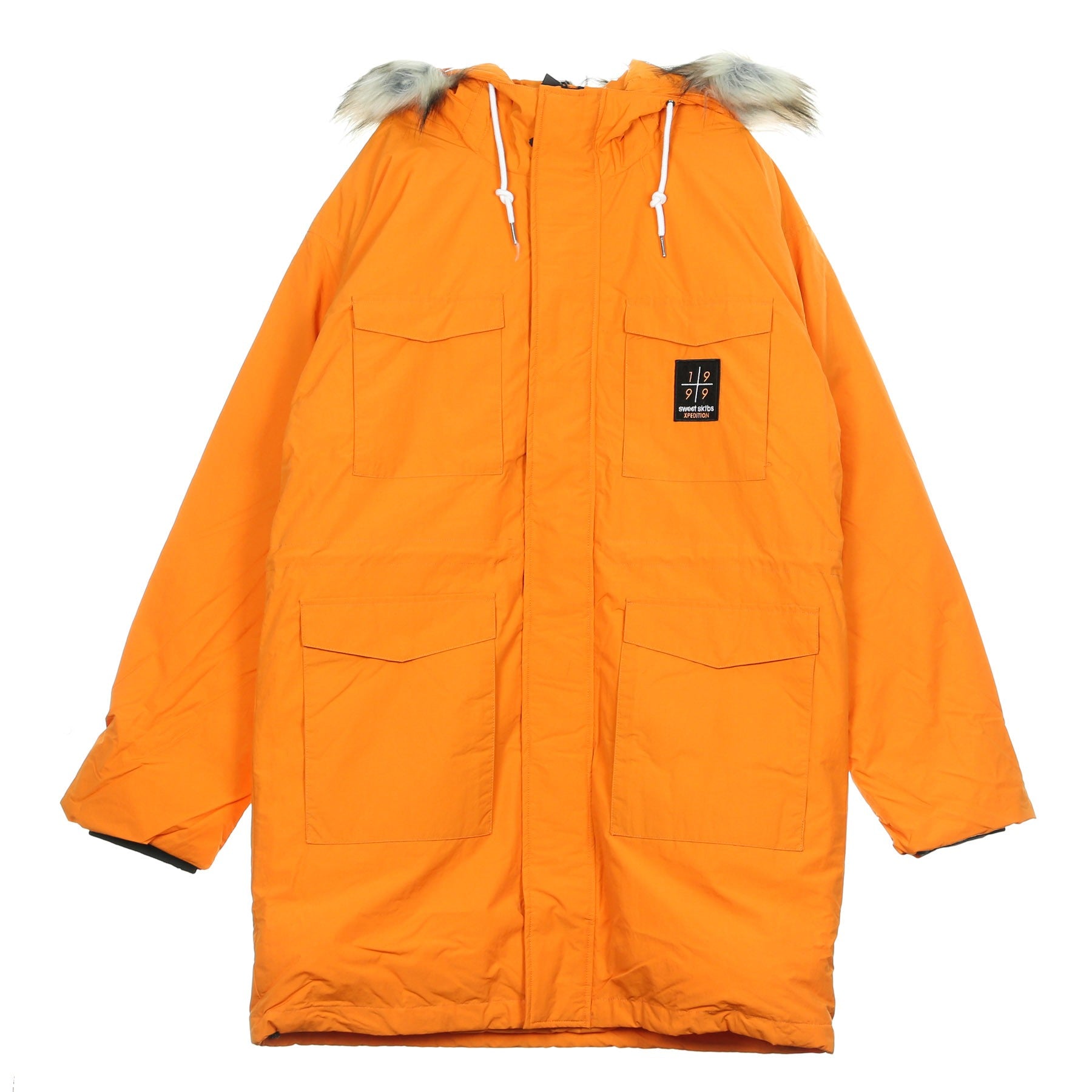 Sweet Skateboards, Giaccone Lungo Uomo Sweet Mountain Parka, Orange