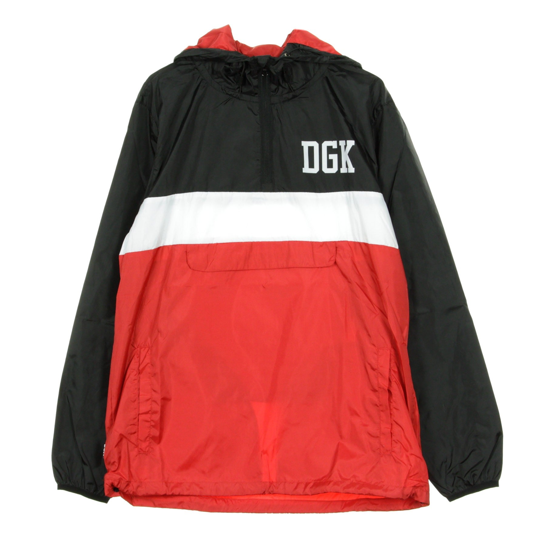 Dgk, Giacca A Vento Infilabile Uomo Blocked, Black/red