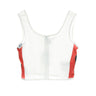 Urban Classics, Top Donna Side Stripe Cropped Zip Top, White/fire Red/navy