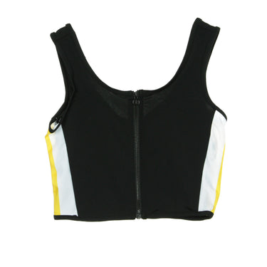 Urban Classics, Top Donna Side Stripe Cropped Zip Top, Black/white/yellow