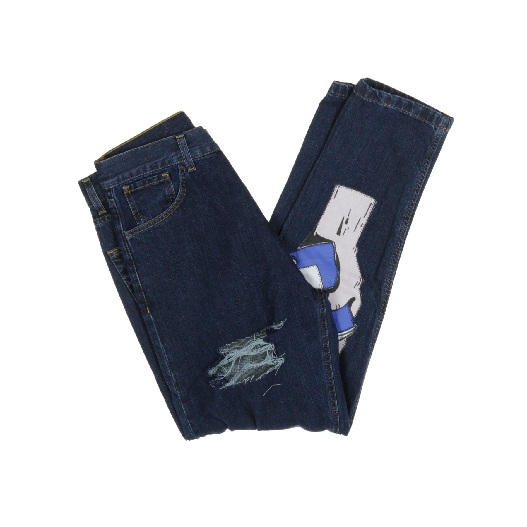 Tpatch, Jeans Uomo Bomboletta, Denim Scuro