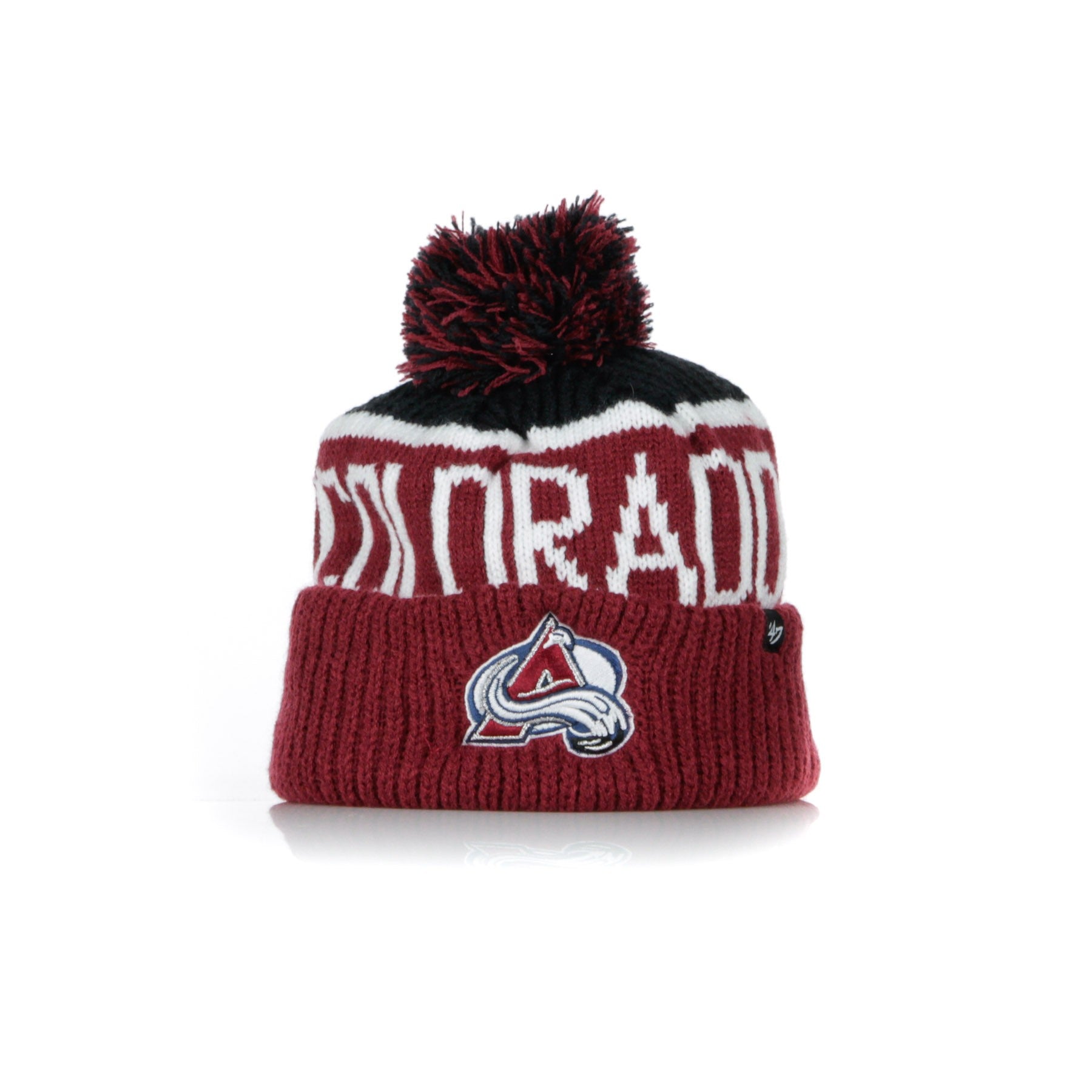 47 Brand, Cappello Pom Pom Uomo Calgary Cuff Knit Colava, Original Team Colors